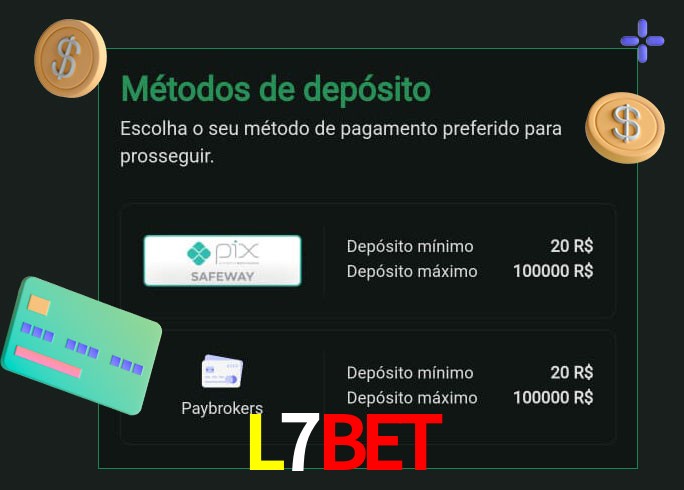 O cassino L7Bet oferece uma grande variedade de métodos de pagamento